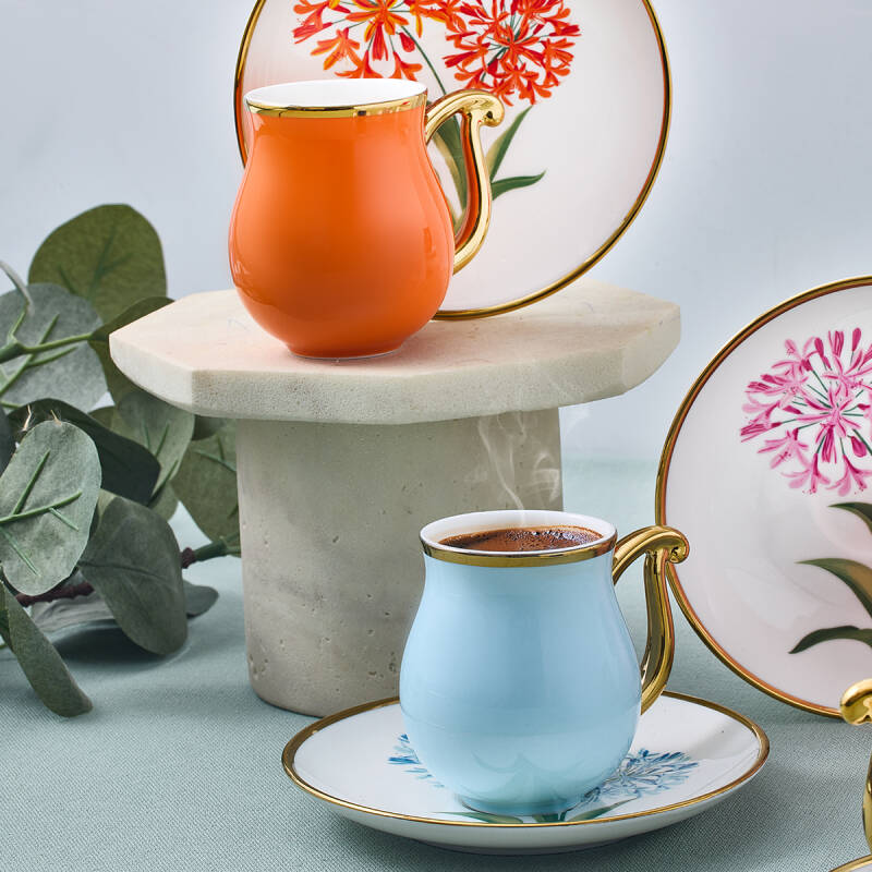 Aryıldız Bloom 12 Parça 6 Kişilik Türk Kahve Fincanı - 2