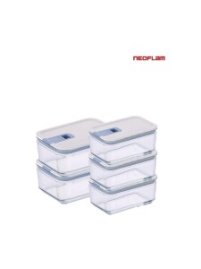 Neoflam Perfect Seal Cam Saklama Kabı Seti 5 Parça - NEOFLAM